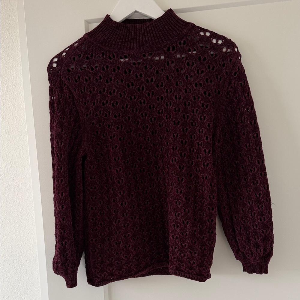 White House Black Market Burgundy Turtleneck Sweater